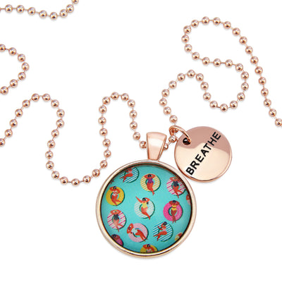 SUMMER - Rose Gold 'BREATHE' Necklace - Float Party (12365)