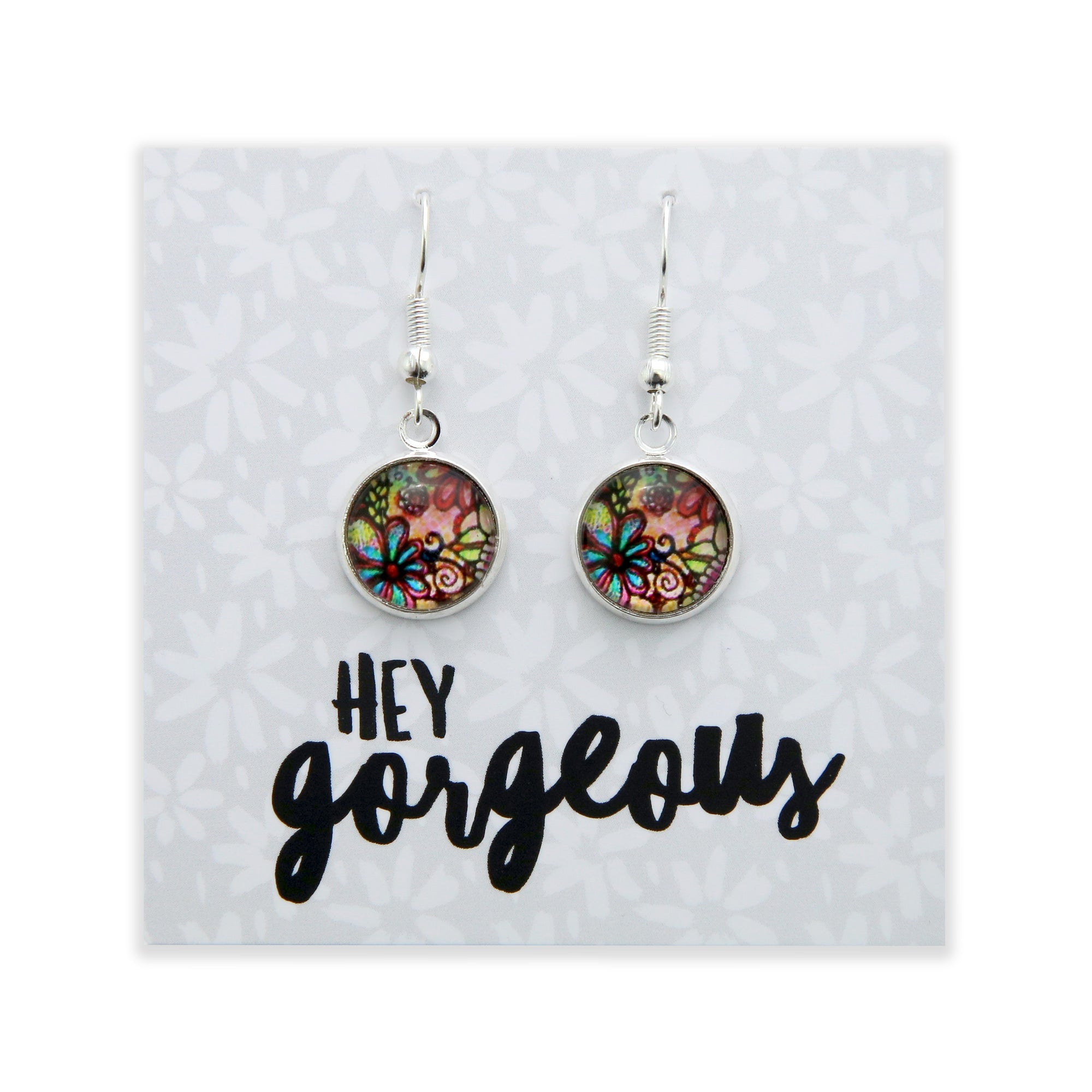 Heart & Soul Collection - Hey Gorgeous - Bright Silver Dangle Earrings - Flora (9915)