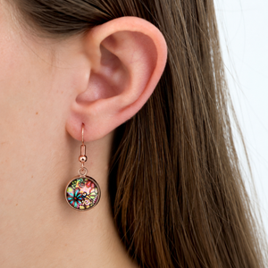 Thank You For Being Awesome Dangle Earrings - Rose Gold Flora