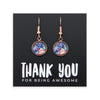 Heart & Soul Collection - Thank You For Being Awesome - Rose Gold Dangle Earrings - Floweret (12343)