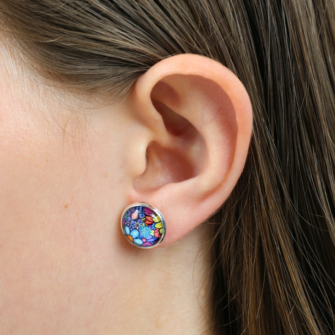 Heart & Soul Collection - Beautiful Just The Way You Are - Silver 12mm Circle Studs - Forever Young (12052)