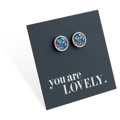 You are Lovely - Silver Stainless Steel 8mm Circle Studs - Forever Young (11935)