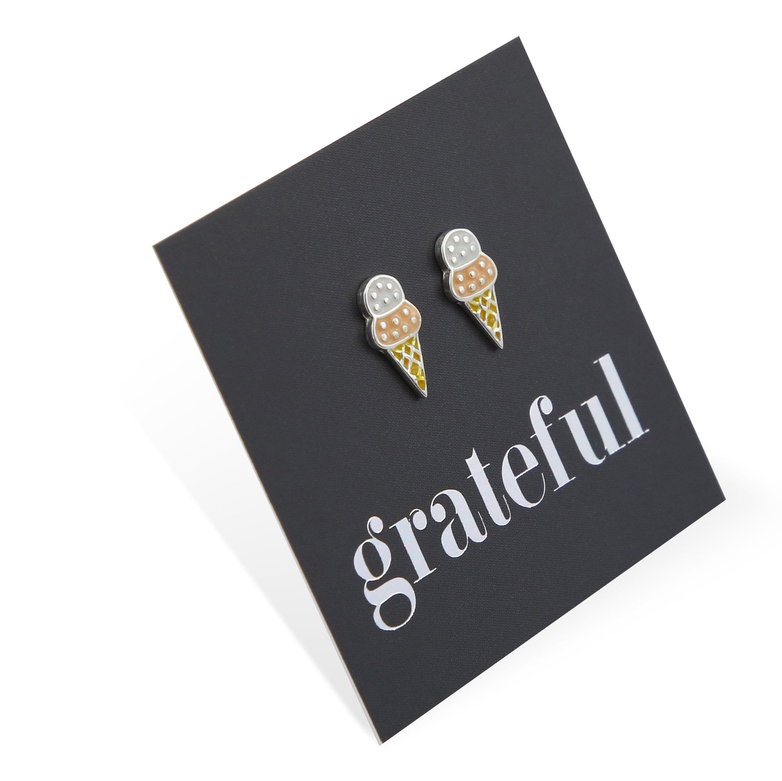 Ice Cream - Sterling Silver Studs - Grateful (8711-R)