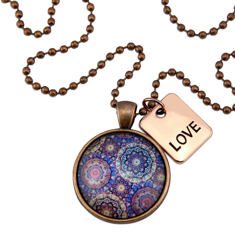 SPRING - 'Love' Vintage Copper Necklace - Grenache (10712)