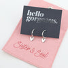 HUGGIES - Hello Gorgeous - Sterling Silver Hoops with Heart Charm (8313-F)
