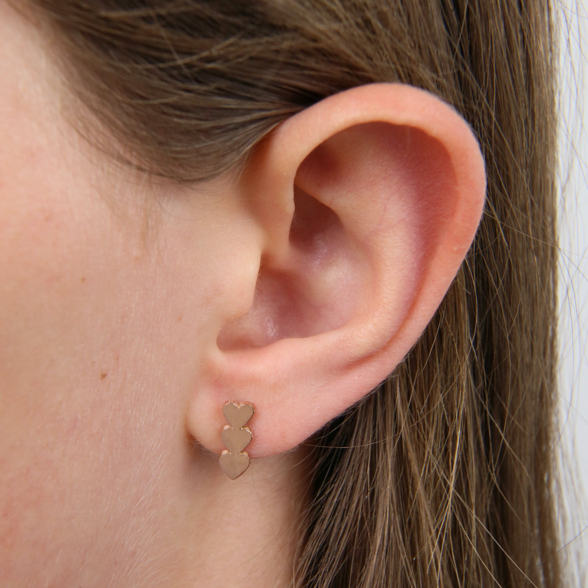 Stainless Steel Earring Studs - Birthday Love! -  Heart Drops