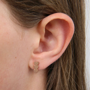 Stainless Steel Earring Studs - Birthday Love! -  Heart Drops