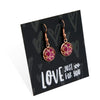Heart & Soul Collection - Love Just For You - Rose Gold Dangle Earrings - Heart Patch (12823)