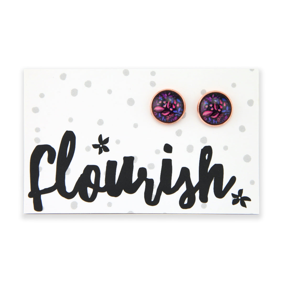 Heart & Soul Collection - Flourish - Rose Gold 12mm Circle Studs - Heather (11121)