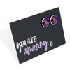 SPRING - You are Amazing - Bright Silver 12mm Circle Studs - Heather (11131)
