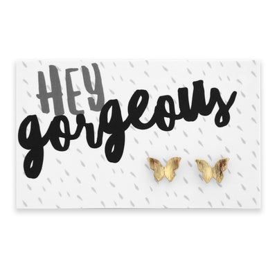 Hey Gorgeous! - Gold Butterfly Earrings (9406)