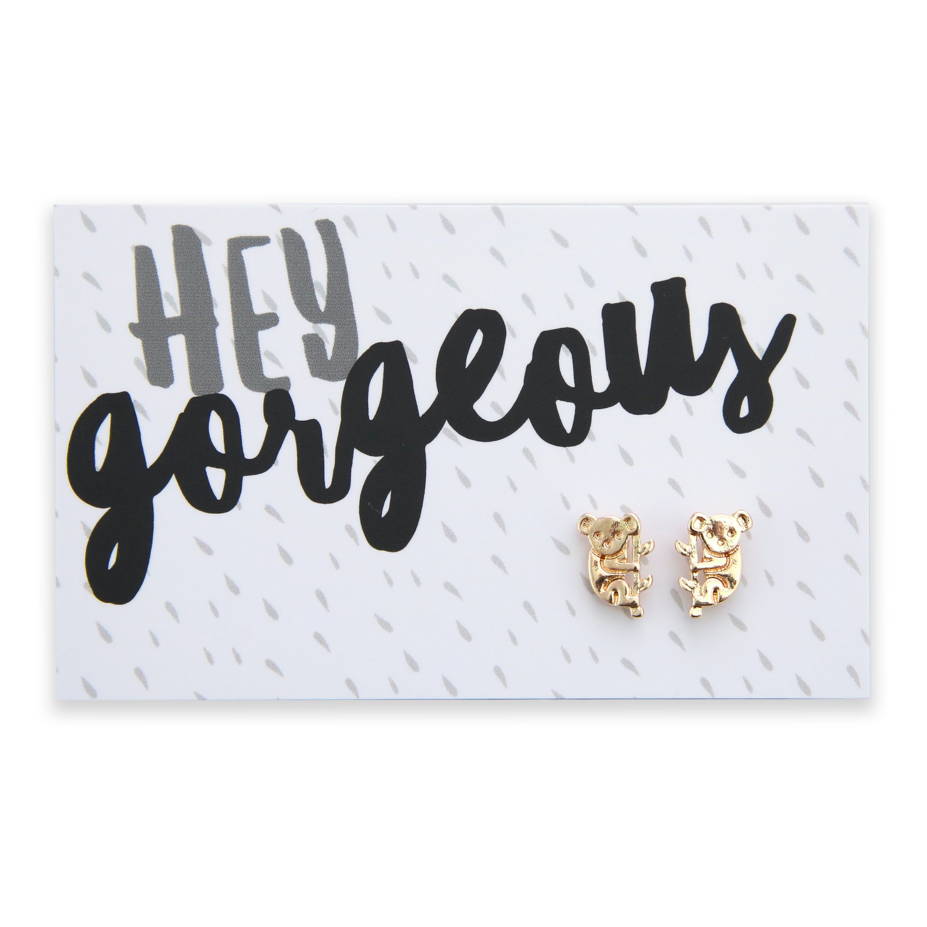 Hey Gorgeous! Koalas Stud Earrings - Gold (12244)