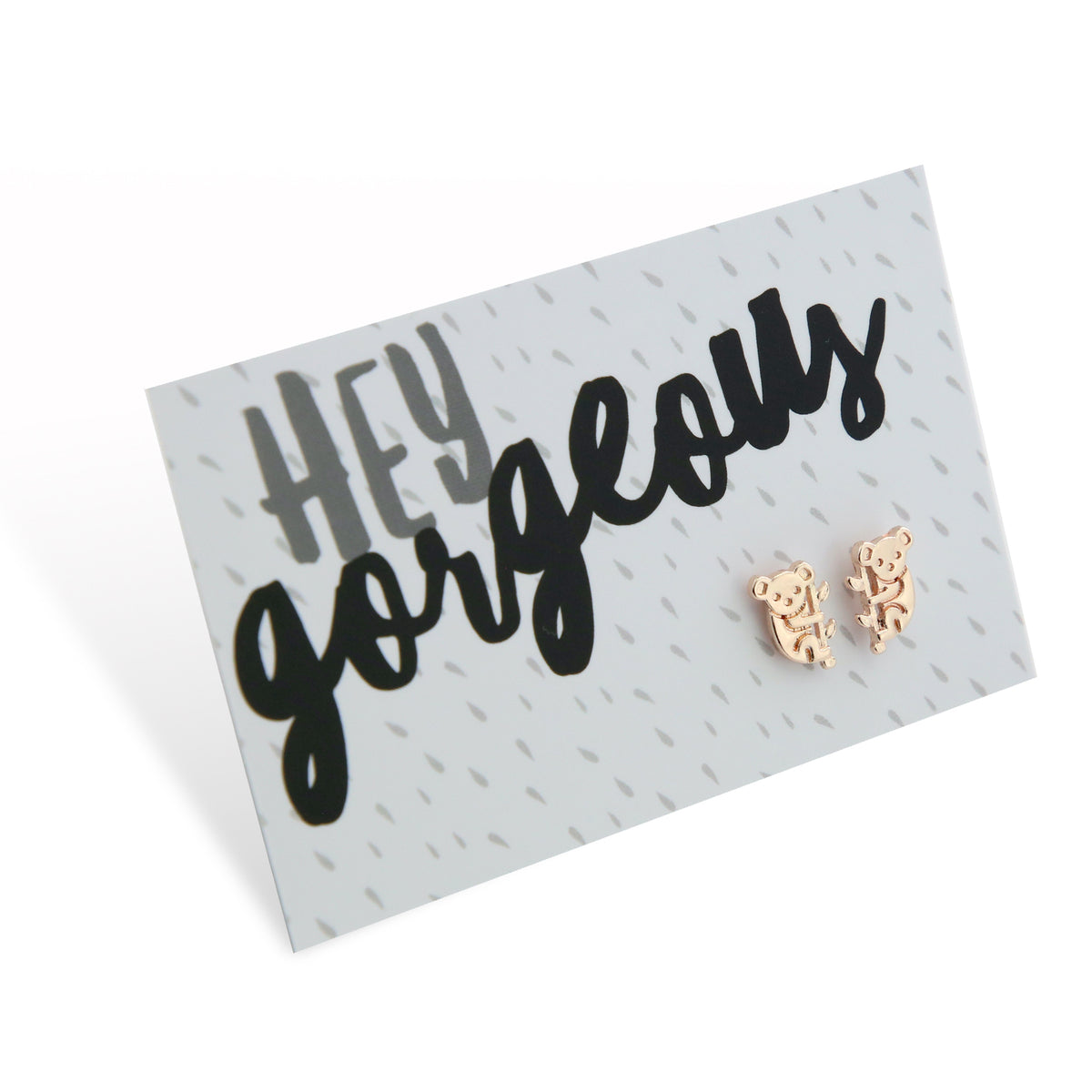 Hey Gorgeous! Koalas Stud Earrings - Rose Gold (9909)