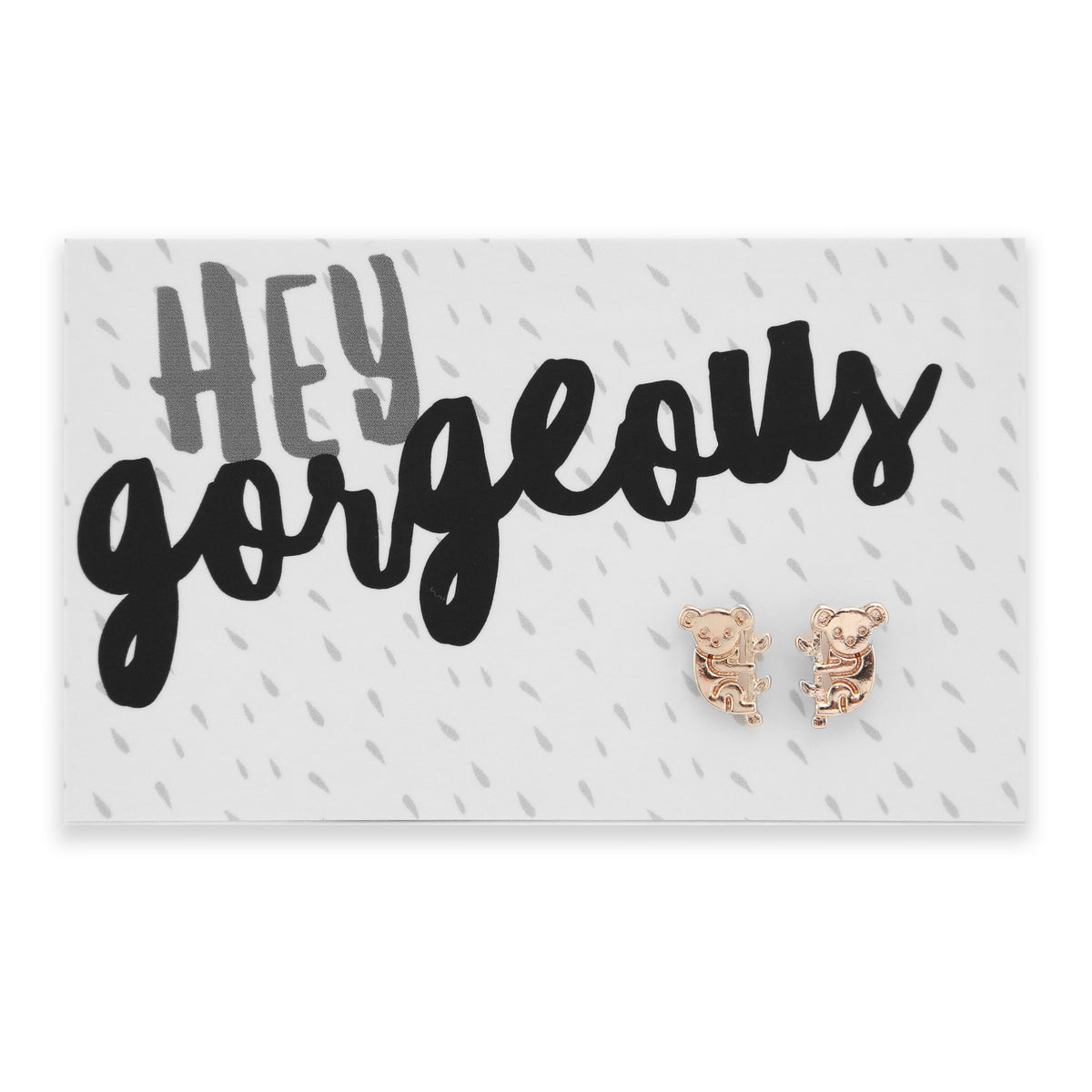 Hey Gorgeous! Koalas Stud Earrings - Rose Gold (9909)