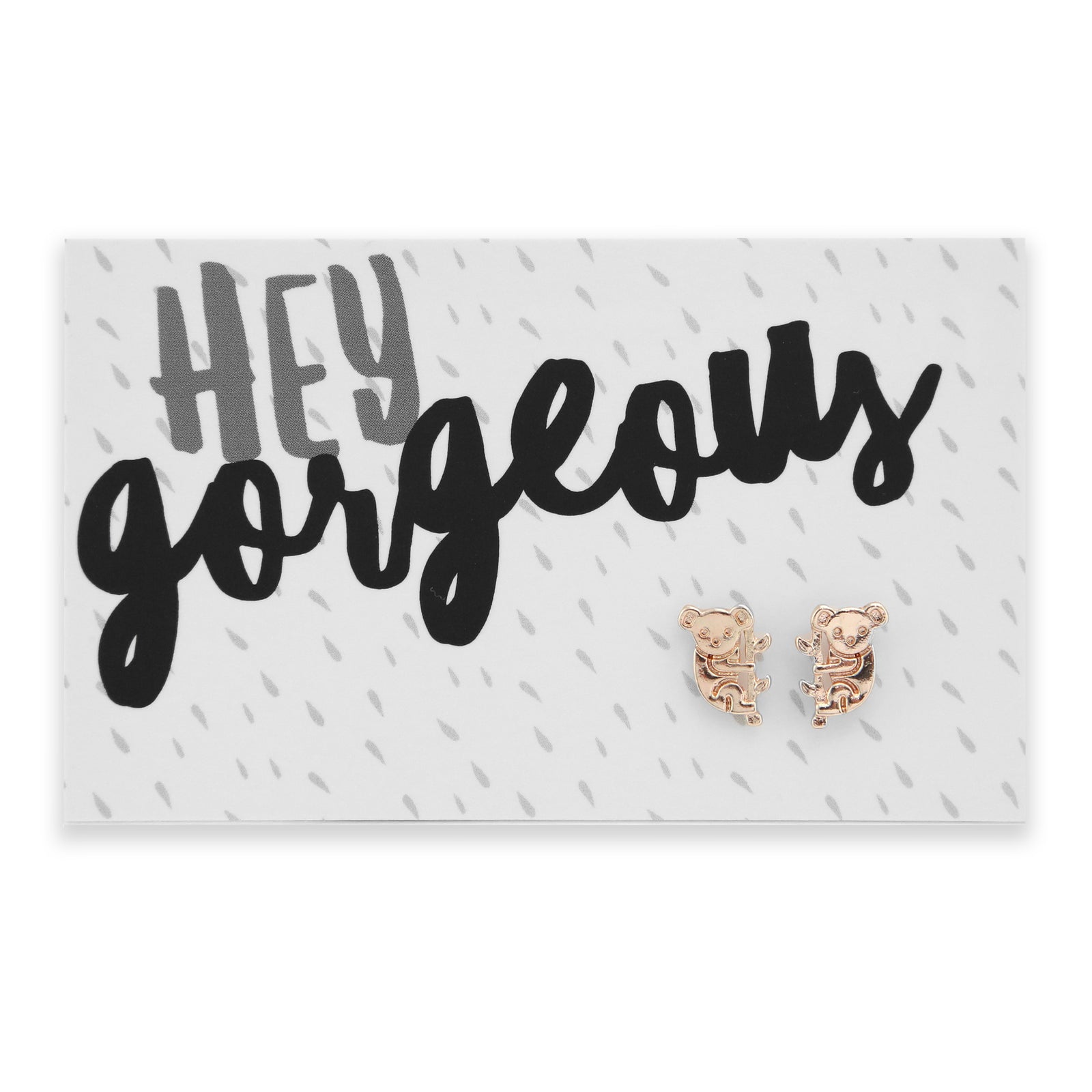 Hey Gorgeous! Koalas Stud Earrings - Rose Gold (9909)