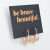 HUGGIES - Be Brave Beautiful - 18K Rose Gold Sterling Silver Hoops with Bee Charm (8101-F)