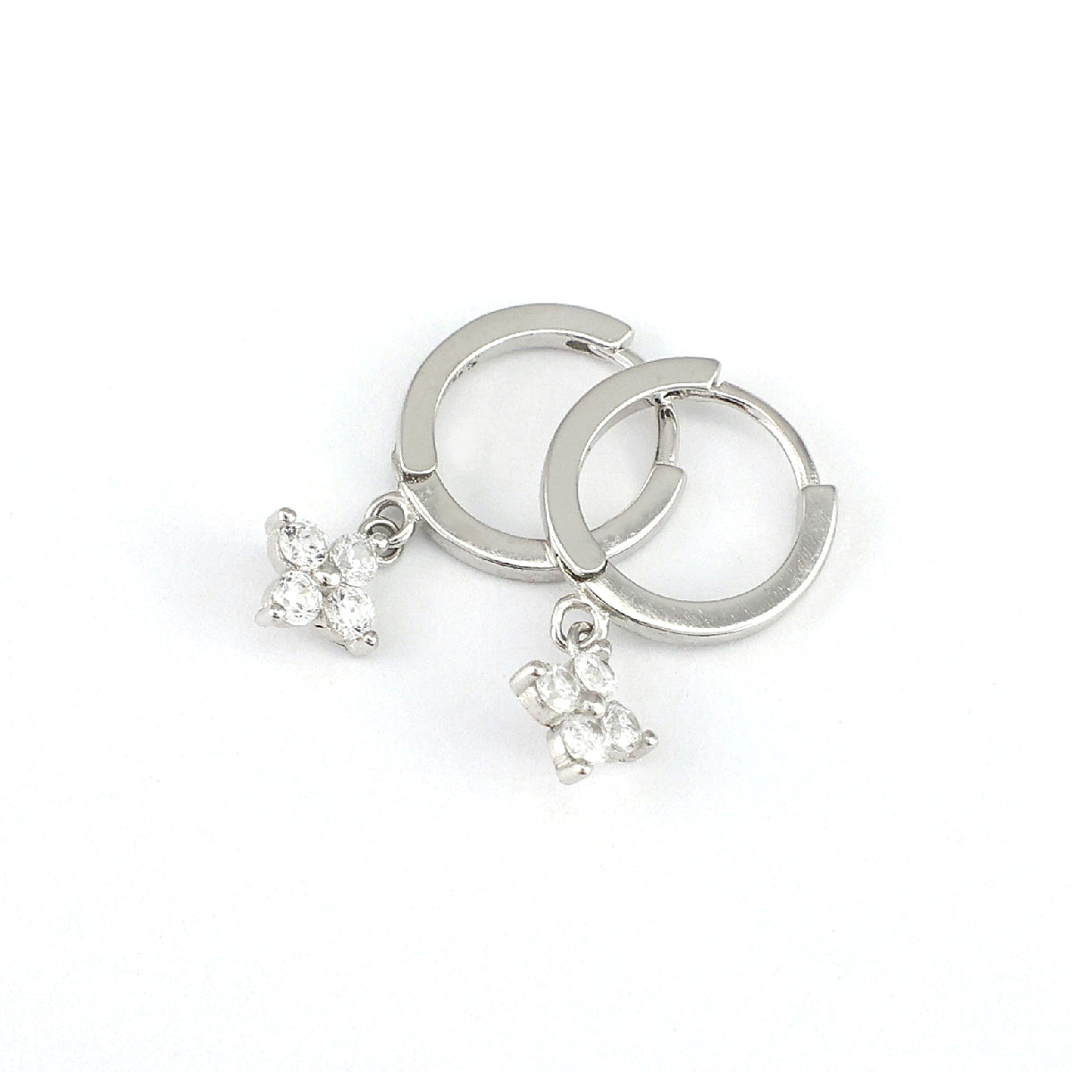 HUGGIES - So Loved - Sterling Silver Hoops with Cubic Zirconia Star Charm (11555)