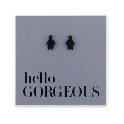 Stainless Steel Earring Studs - Hello Gorgeous - PENGUINS