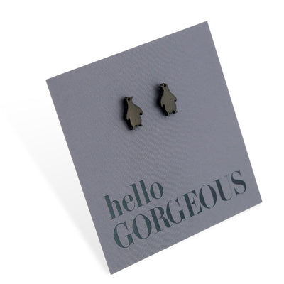 Stainless Steel Earring Studs - Hello Gorgeous - PENGUINS