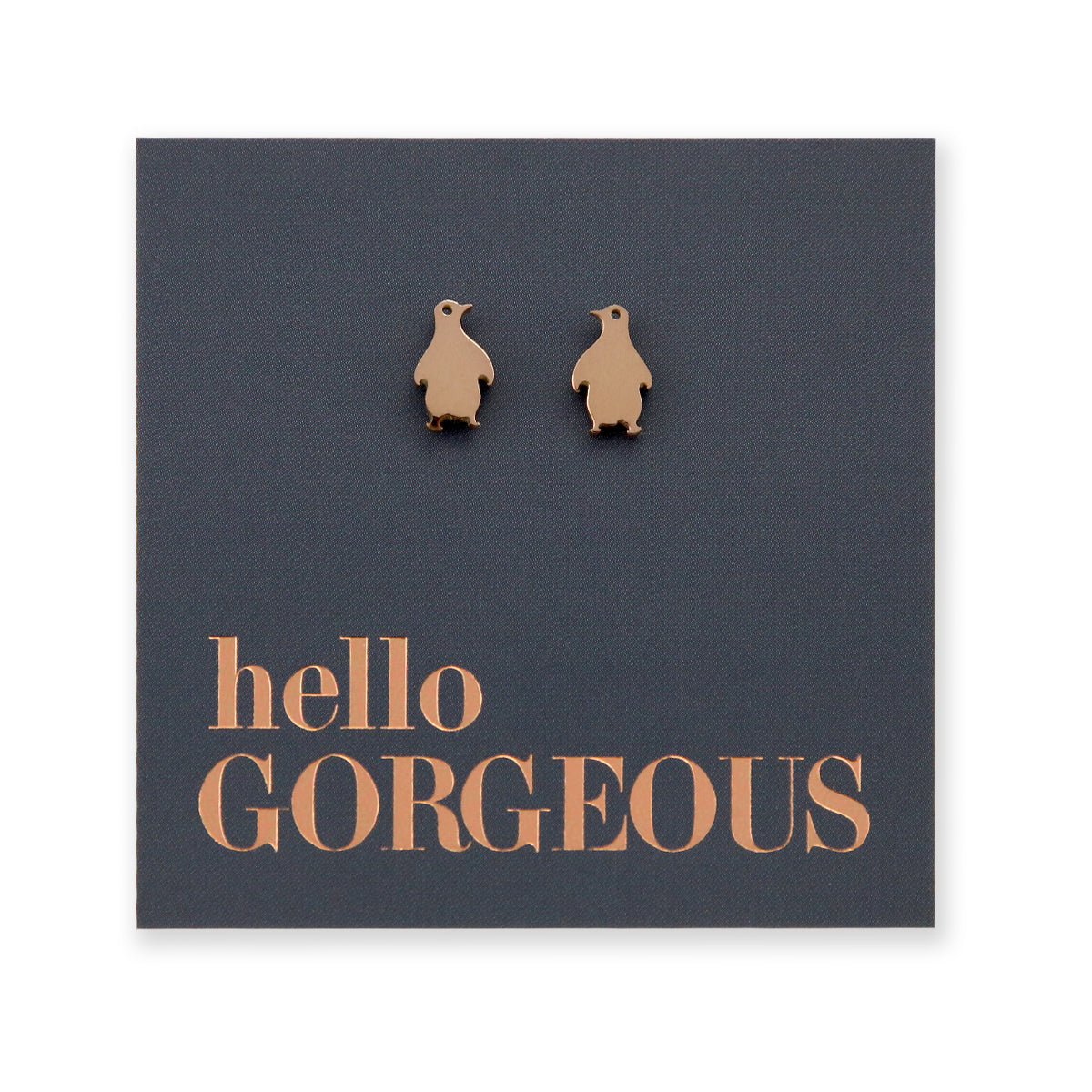 Stainless Steel Earring Studs - Hello Gorgeous - PENGUINS