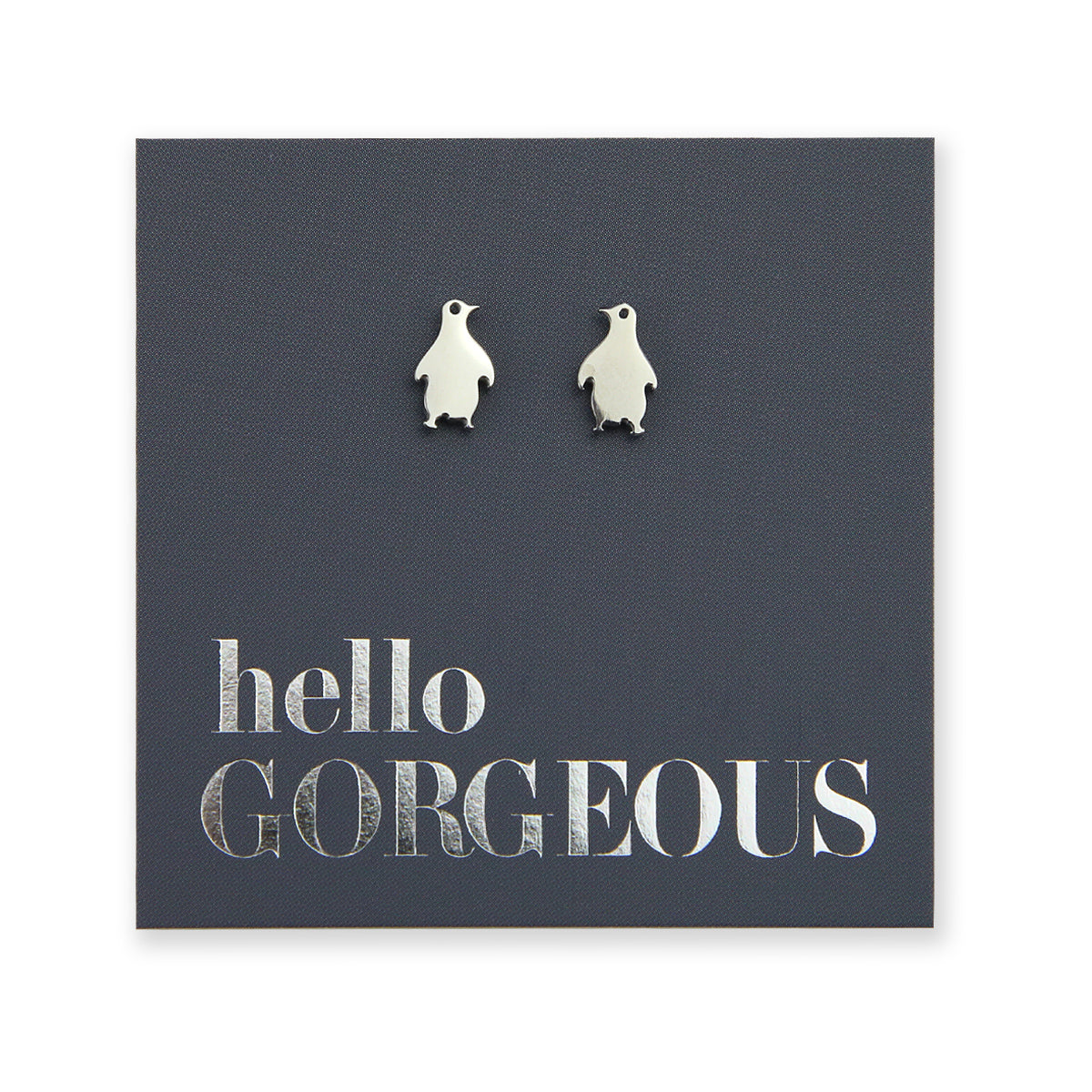 Stainless Steel Earring Studs - Hello Gorgeous - PENGUINS