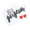 SPARKLE ACRYLIC HEART STUDS - Hey Gorgeous - Red Glitter (9116)