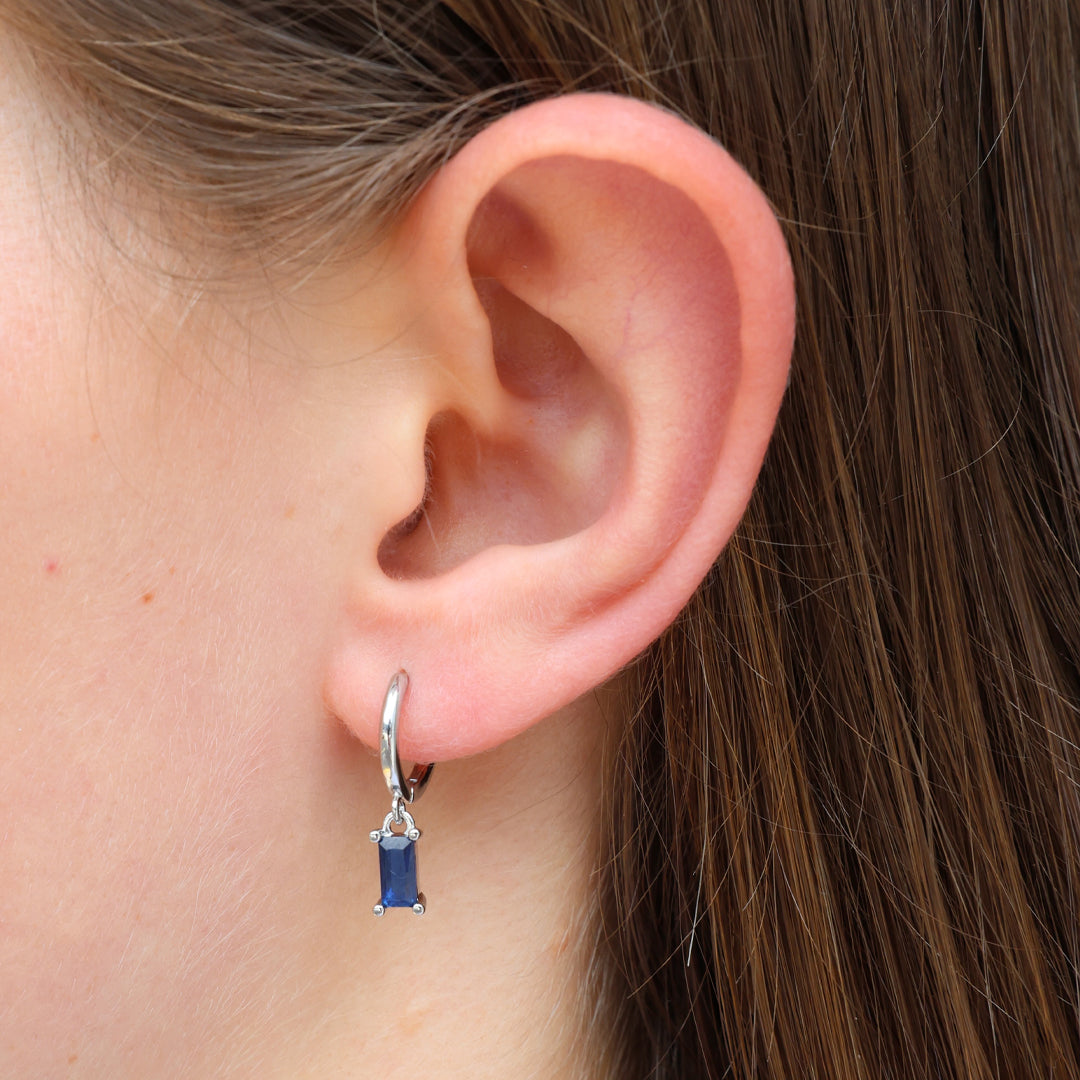 HUGGIES - You Are Amazing - Baguette Drop - Blue CZ Stone