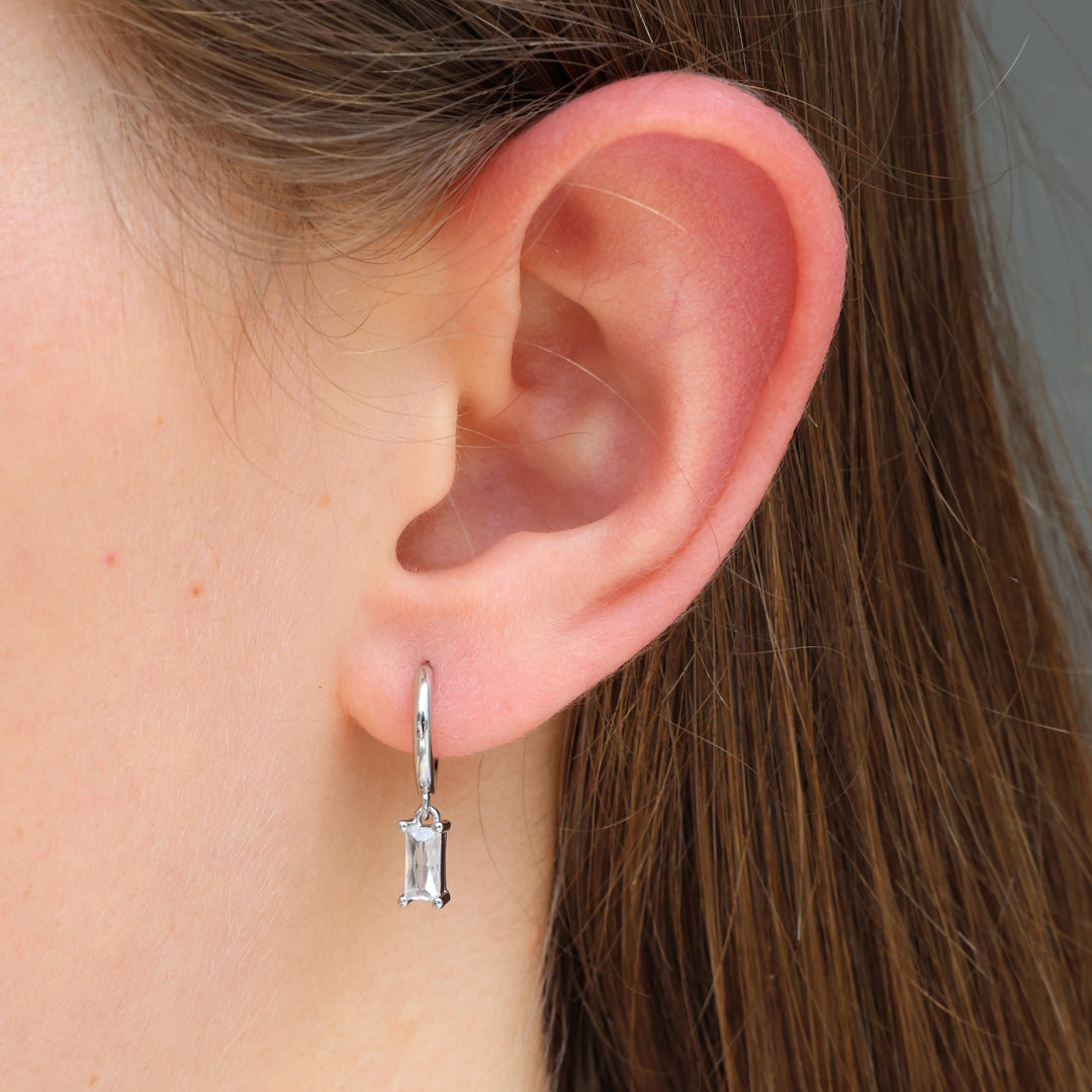 HUGGIES - Love Just For You - Baguette Drop - Clear CZ Stone