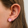 SPARKLEFEST - Shine Bright - Glitter Resin Earrings in Rose Gold - Soft Pink Shimmer (9202)