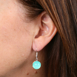 SPARKLEFEST - She Leaves A Little Sparkle - Vintage Silver Dangle Earrings - Minty Shimmer (11954)