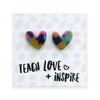 Teach Love Inspire - Resin Heart Studs - Jazz (11363)