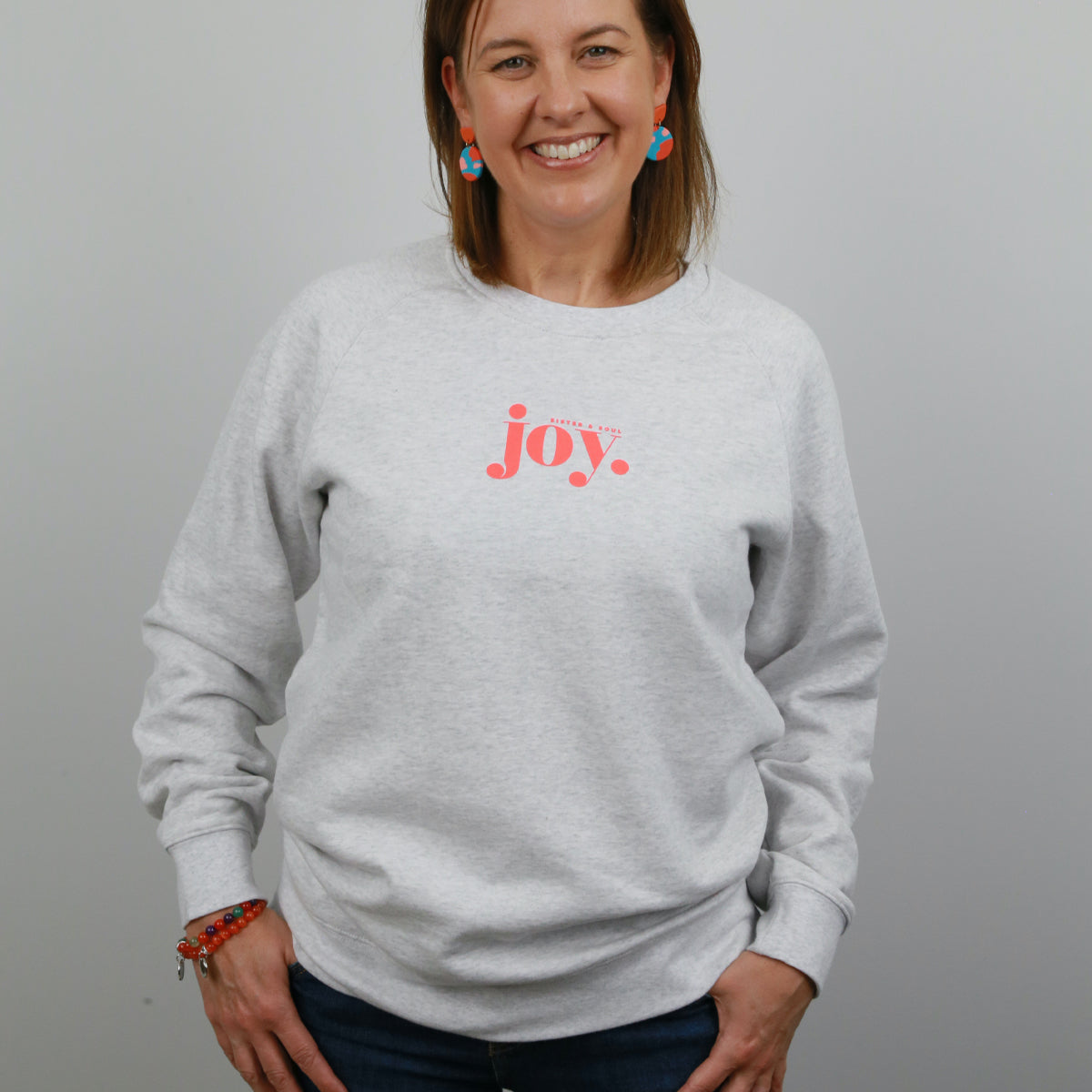 Joy Crewneck – Light Grey Marle