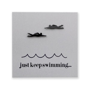 Stainless Steel Earring Studs - Just Keep Swimming - SWIMMERS
