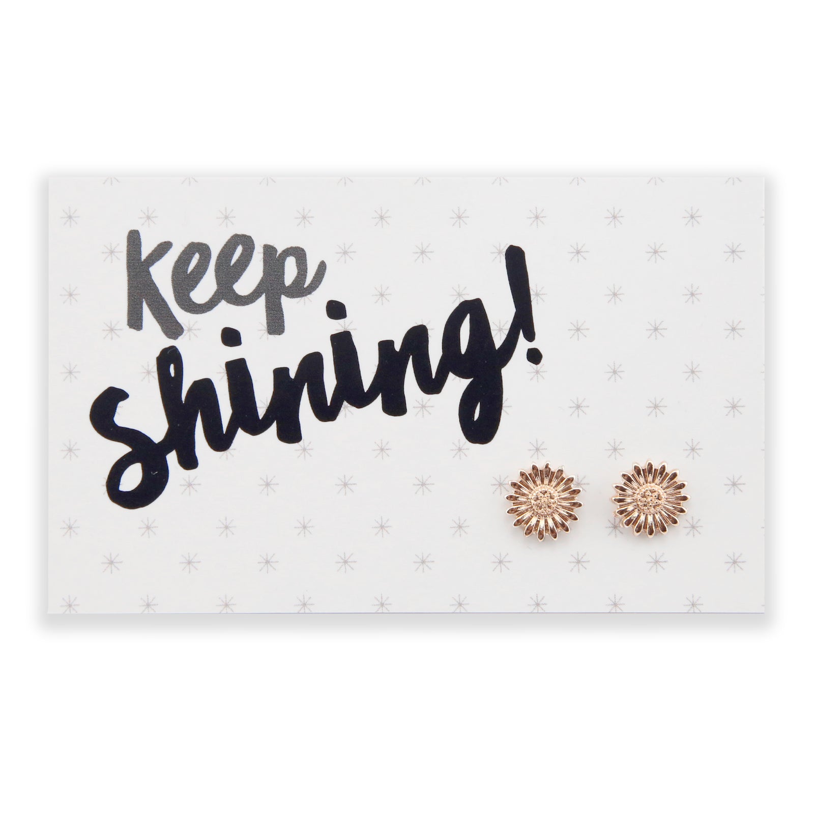 Forever Spring - Keep Shining - Sunflower Earring Studs - Rose Gold (9701)