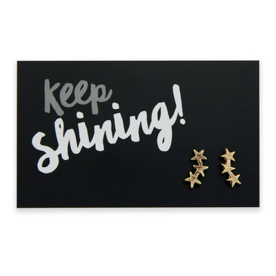 Keep Shining - Star Stack - Gold Stud Earrings (11311)