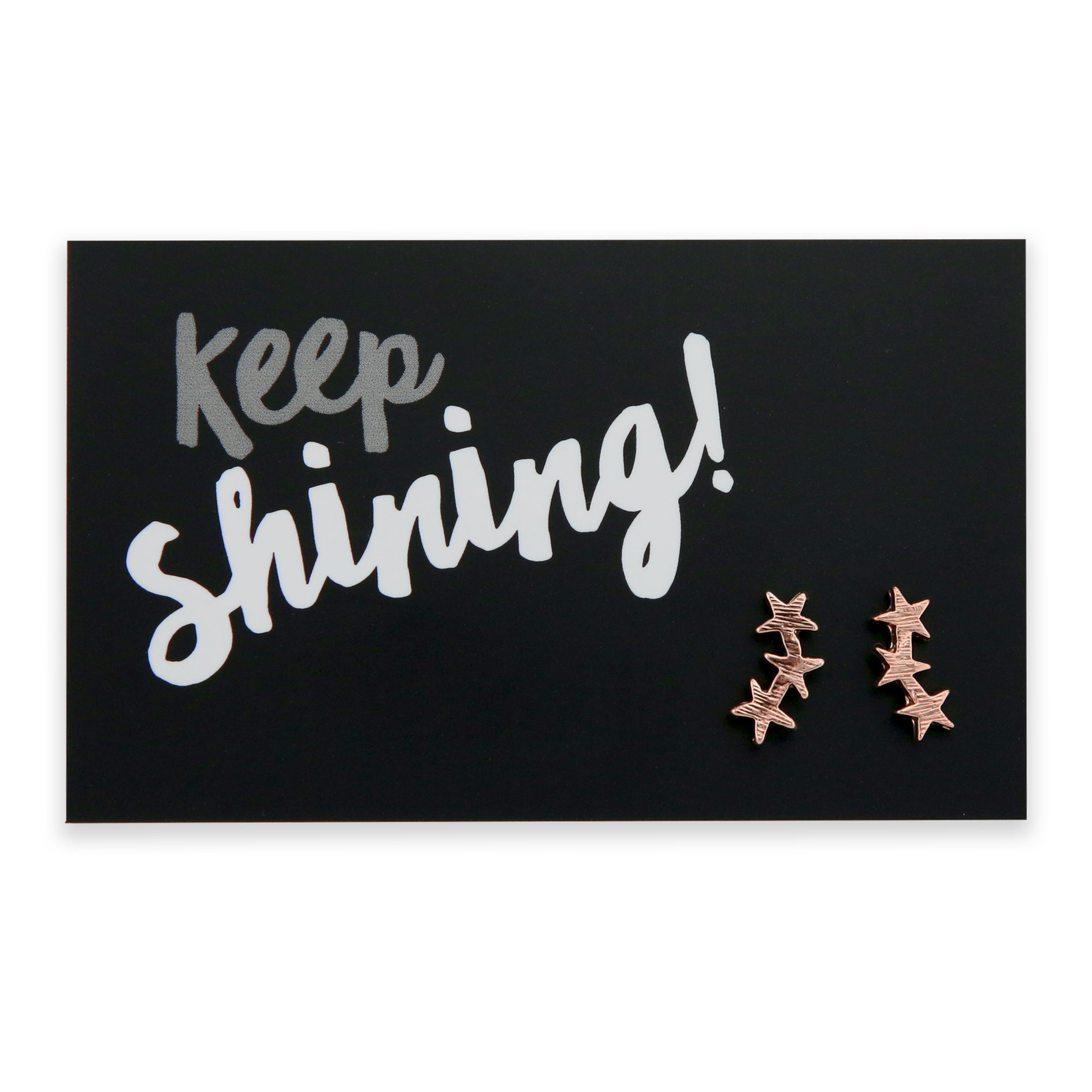 Keep Shining - Star Stack - Rose Gold Stud Earrings (11364)