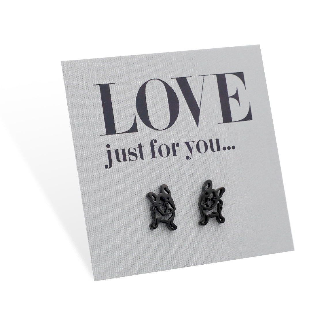 Stainless Steel Earring Studs - Love Just For You - French Bull Dog