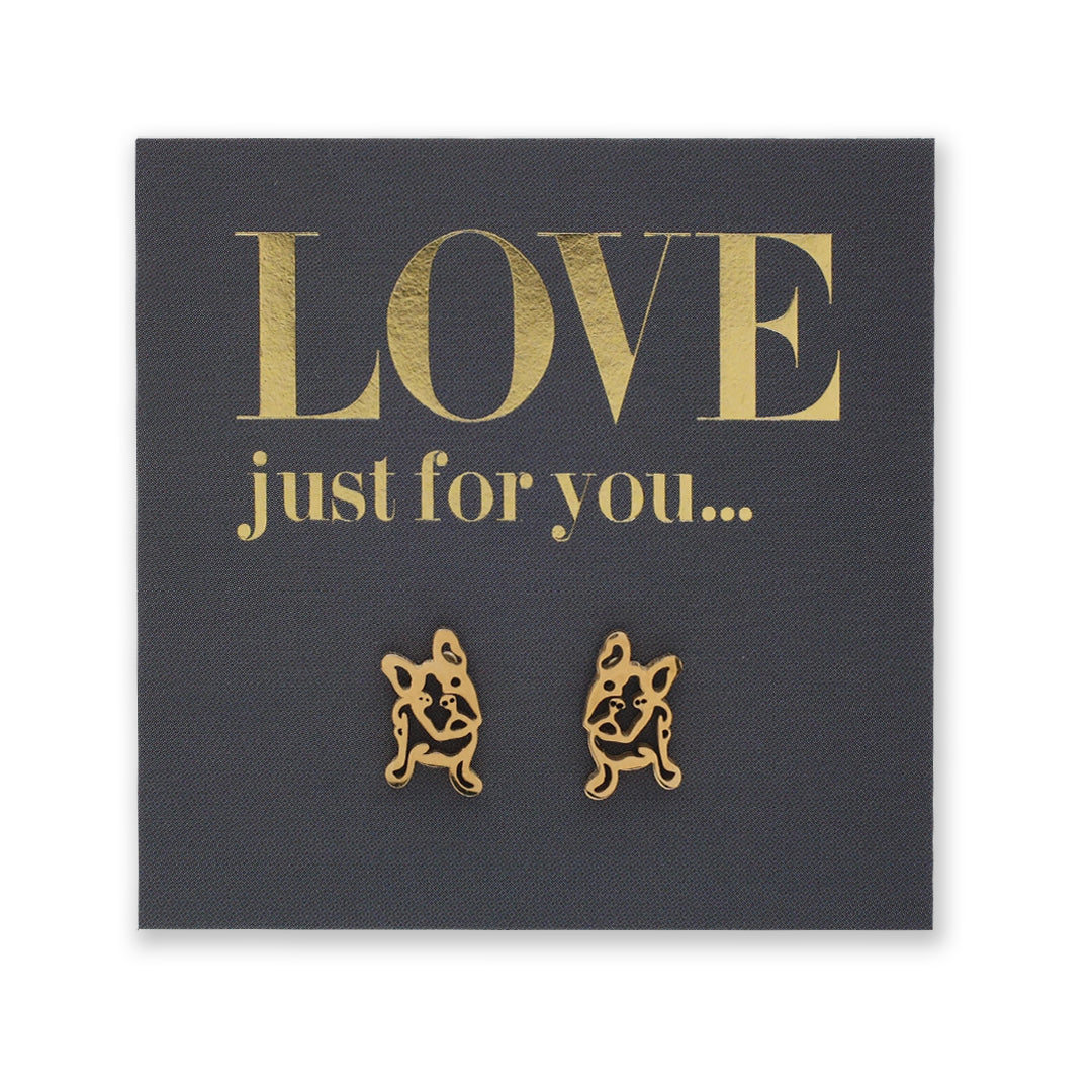 Stainless Steel Earring Studs - Love Just For You - French Bull Dog