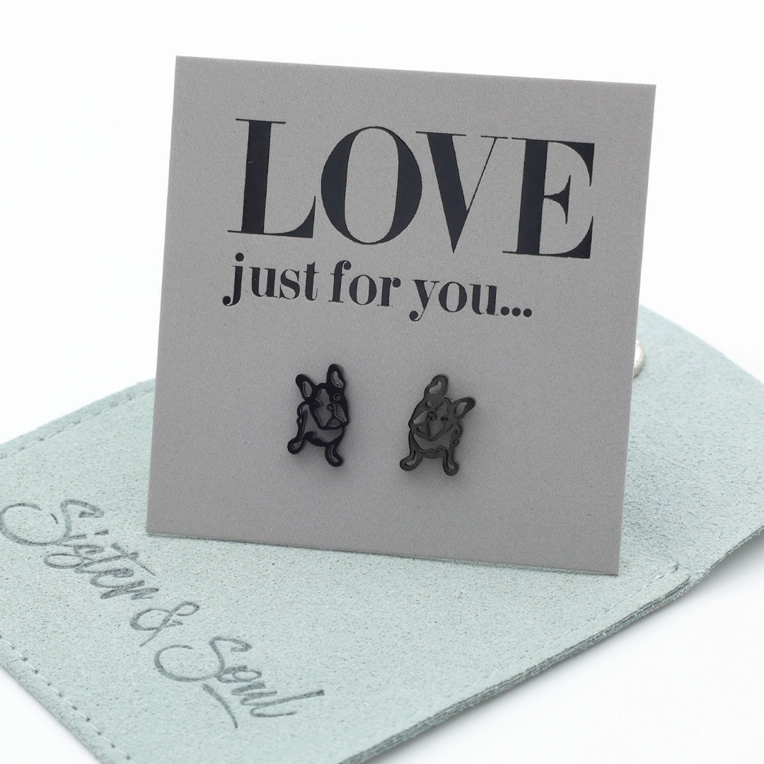 Stainless Steel Earring Studs - Love Just For You - French Bull Dog
