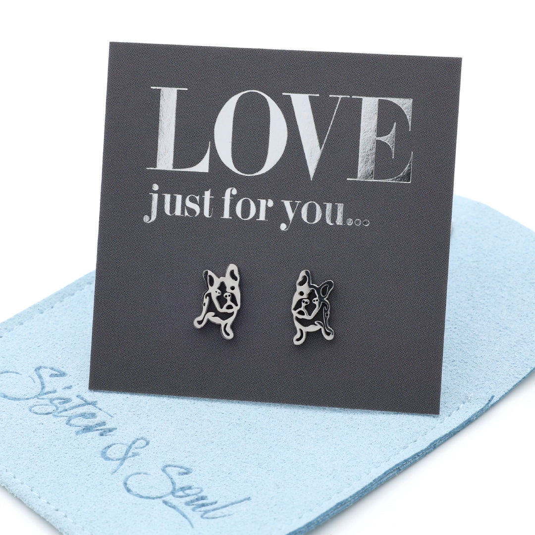 Stainless Steel Earring Studs - Love Just For You - French Bull Dog