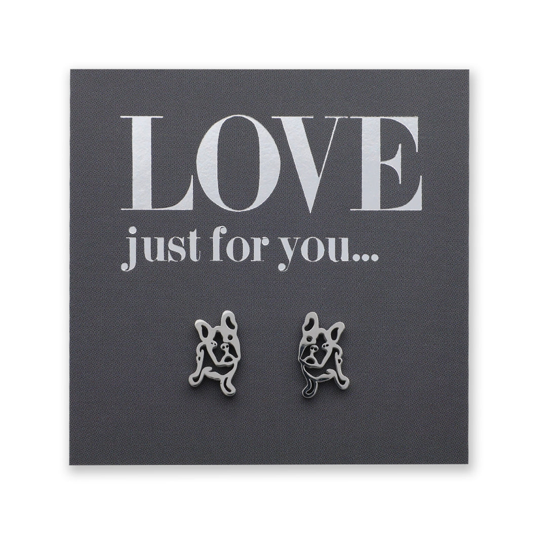 Stainless Steel Earring Studs - Love Just For You - French Bull Dog