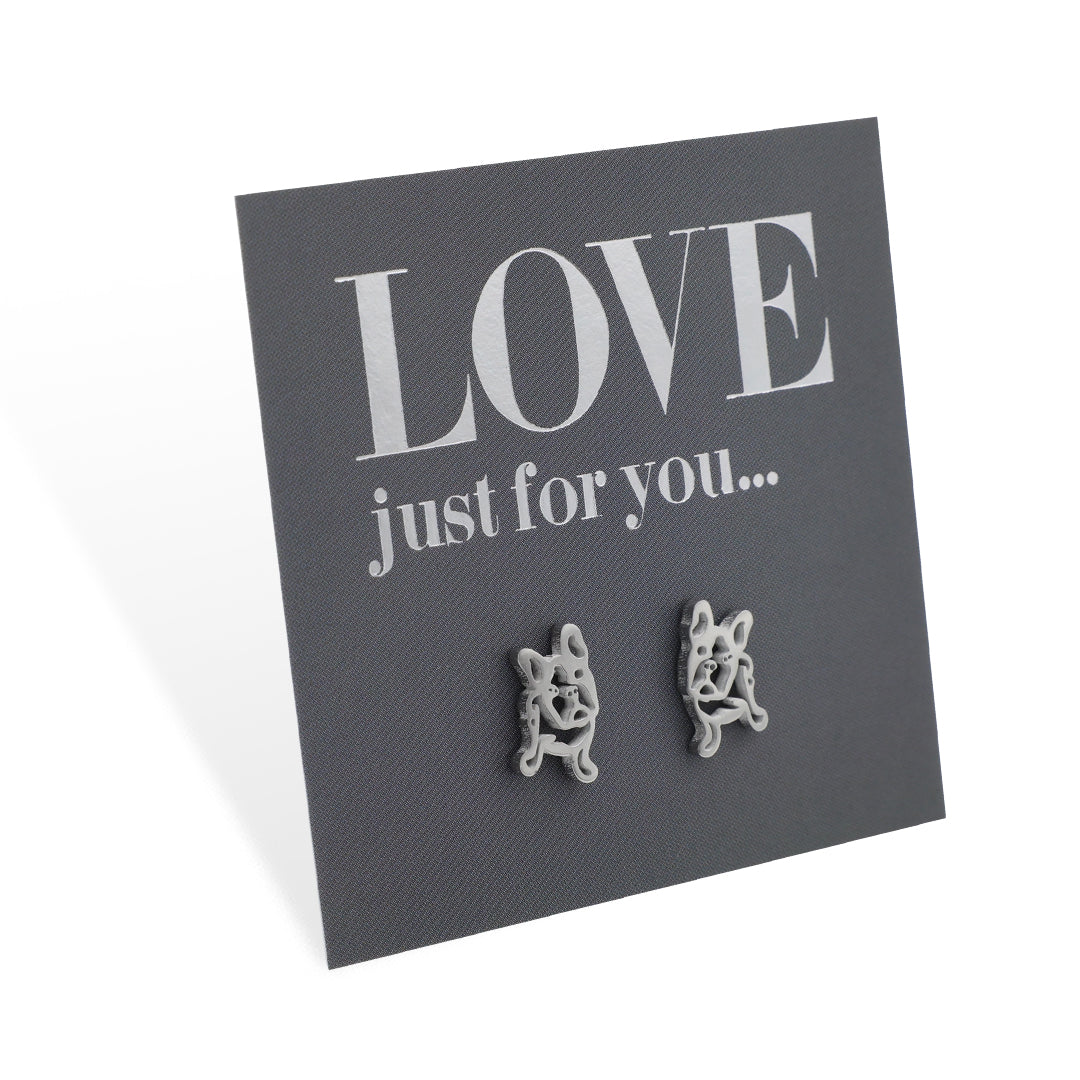 Stainless Steel Earring Studs - Love Just For You - French Bull Dog