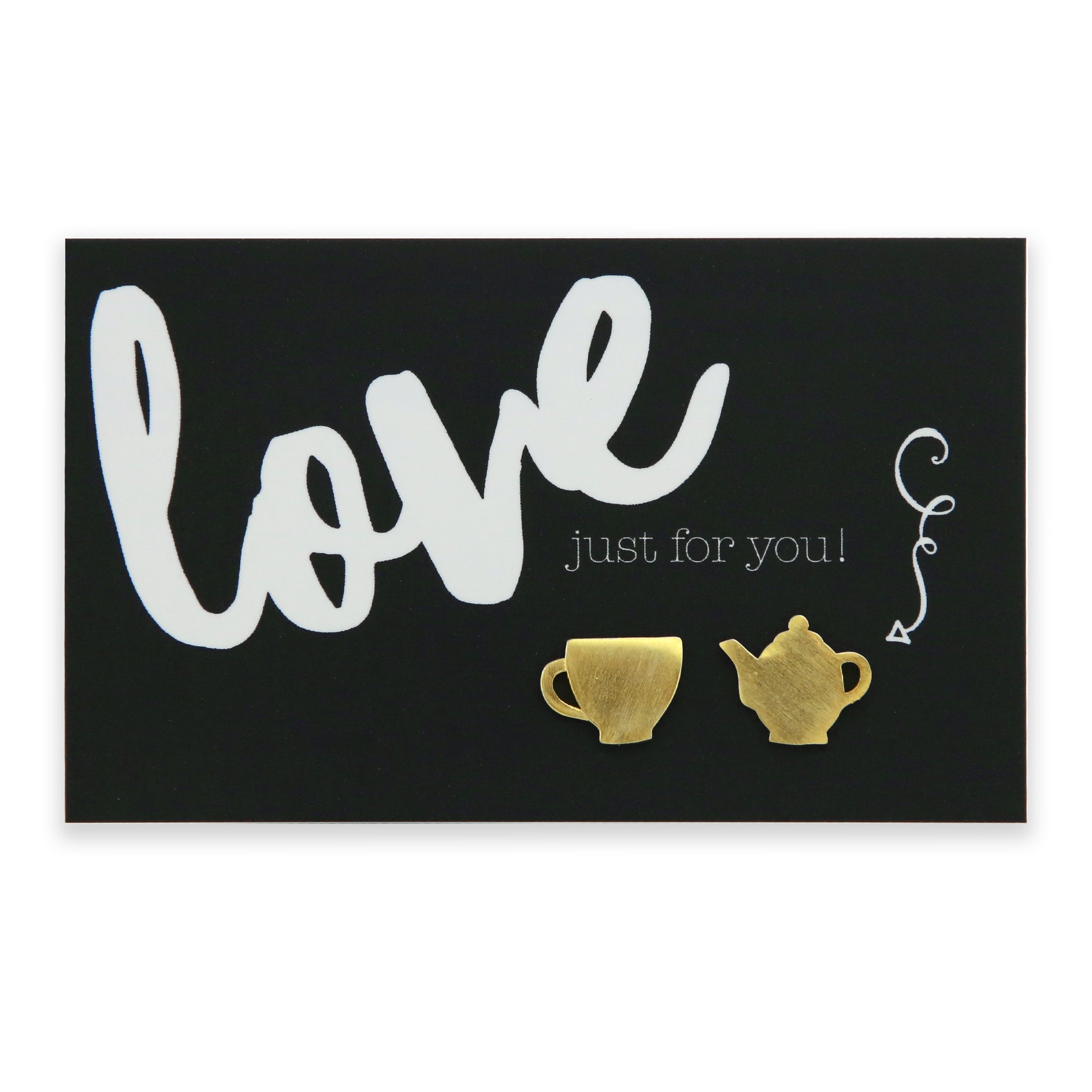 Love Just For You! Tea Time Stud Earrings - Gold (11511)