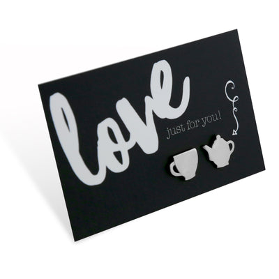 Love Just For You - Tea Time - Silver Stud Earrings (11564)