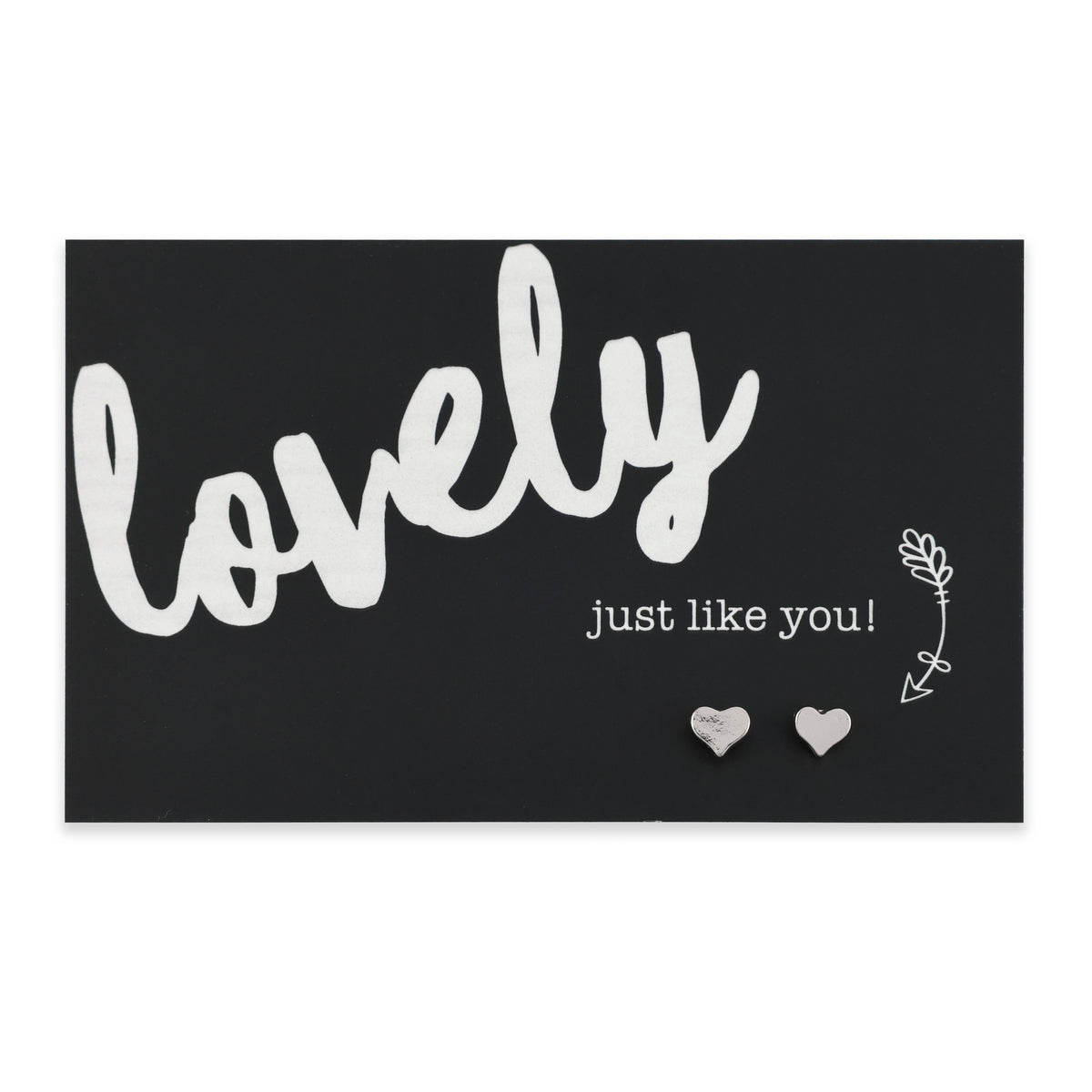 Lovely Just Like You! Smooth Heart Earrings - Silver (9403)