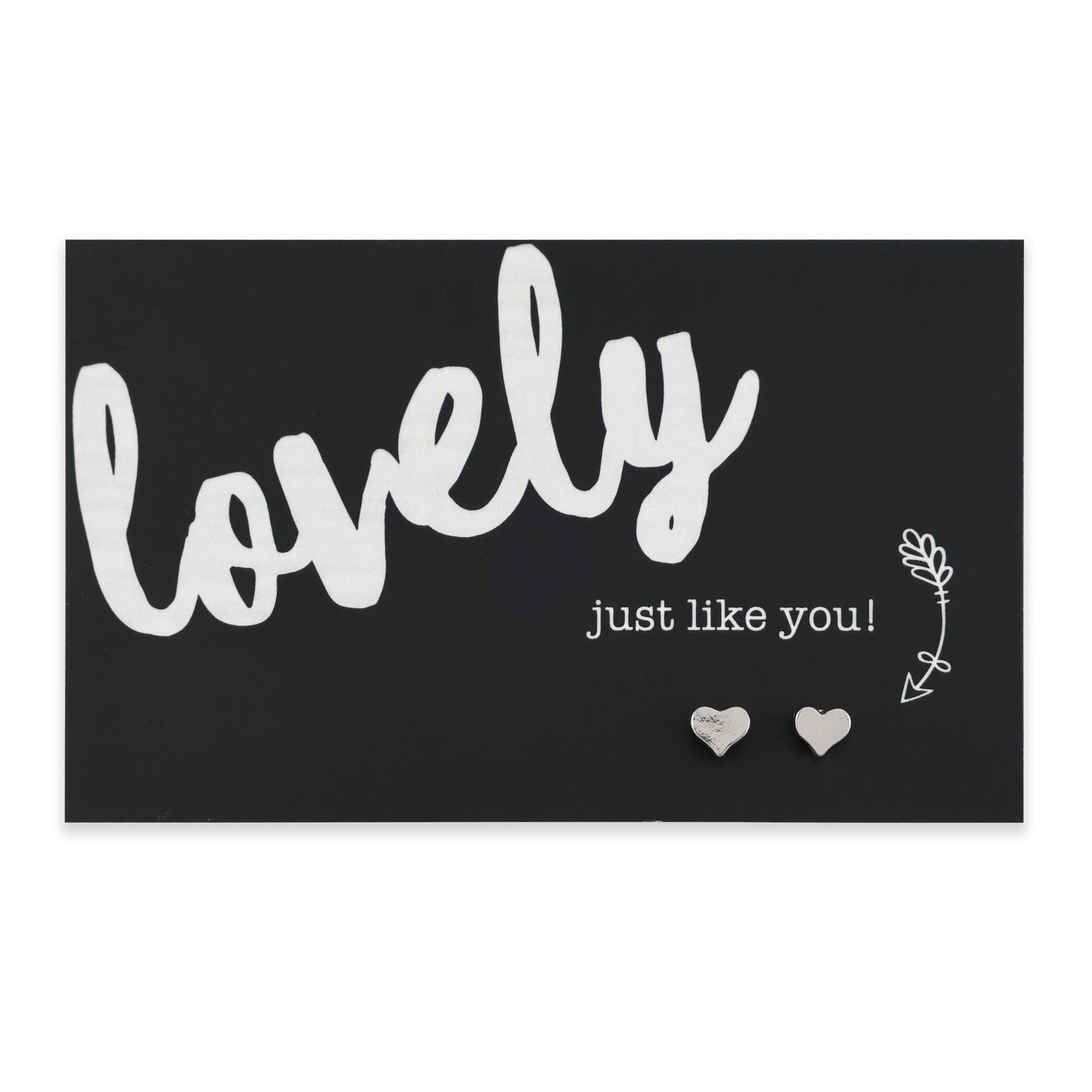 Lovely Just Like You! Smooth Heart Earrings - Silver (9403)