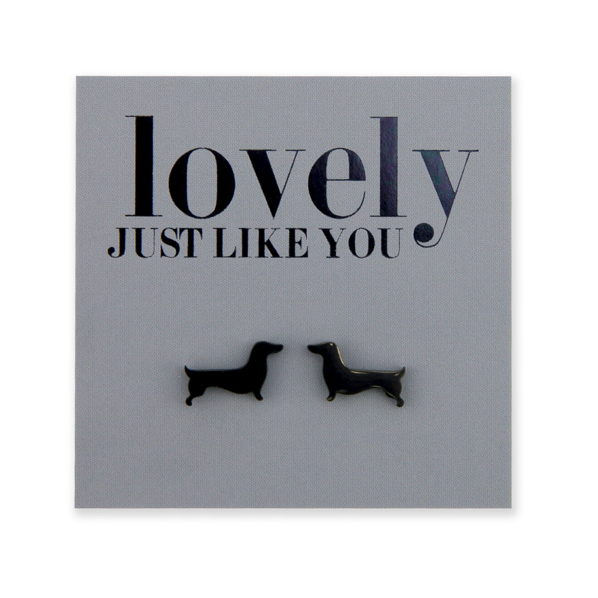 Stainless Steel Earring Studs - Lovely Just Like You - DACHSHUND