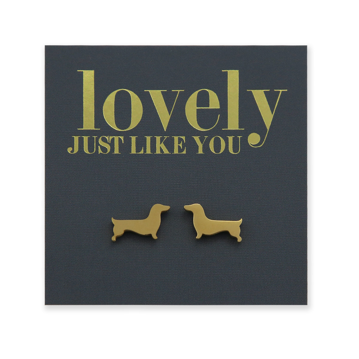 Stainless Steel Earring Studs - Lovely Just Like You - DACHSHUND