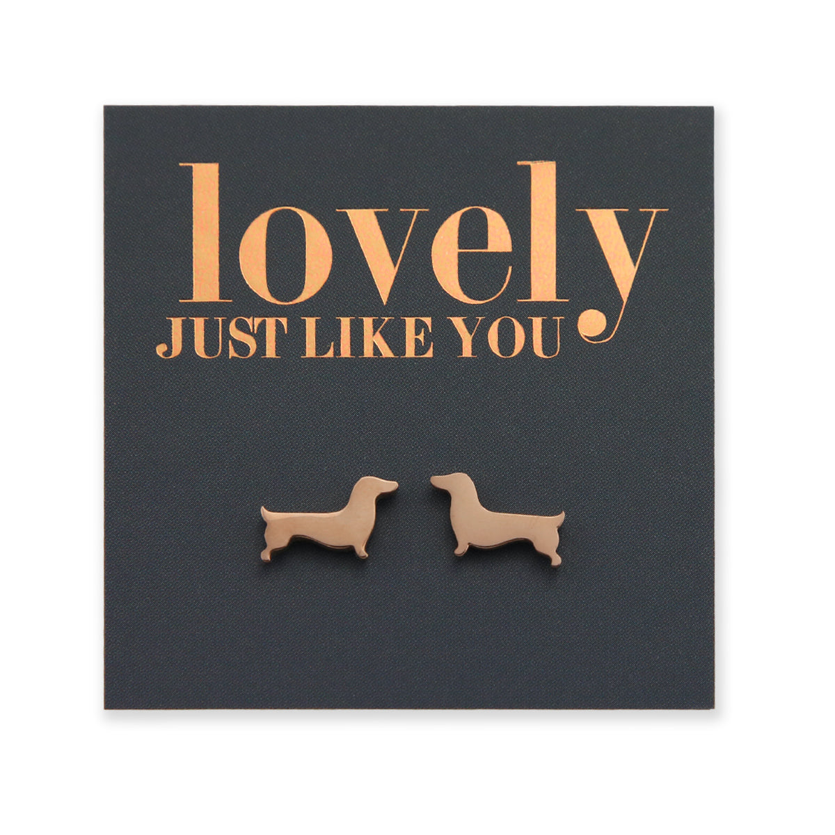 Stainless Steel Earring Studs - Lovely Just Like You - DACHSHUND