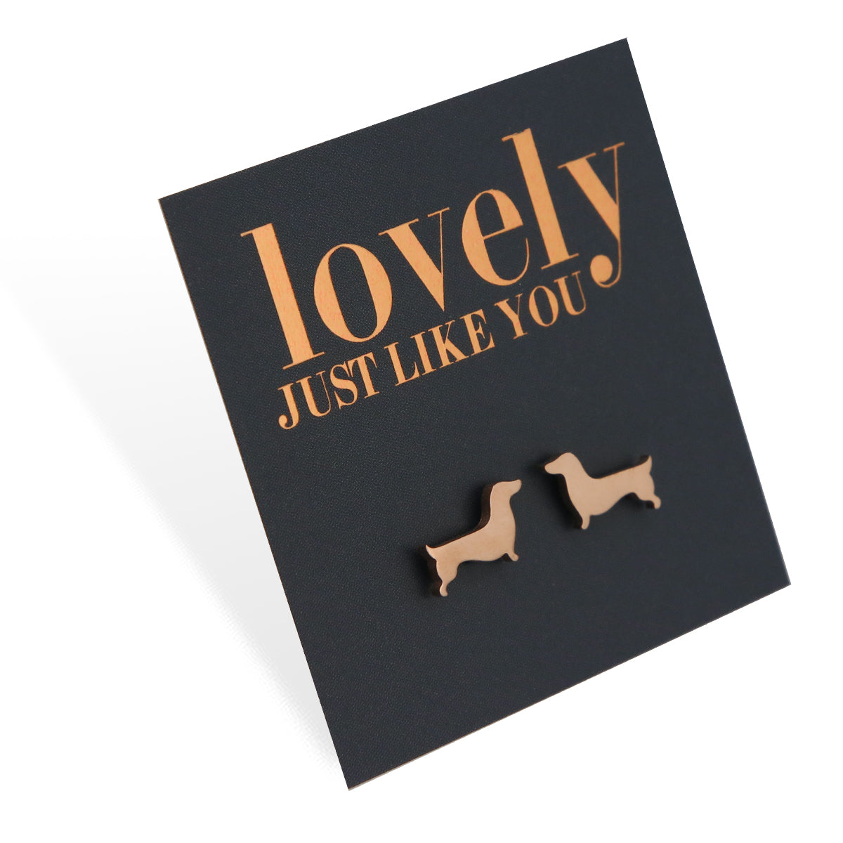 Stainless Steel Earring Studs - Lovely Just Like You - DACHSHUND